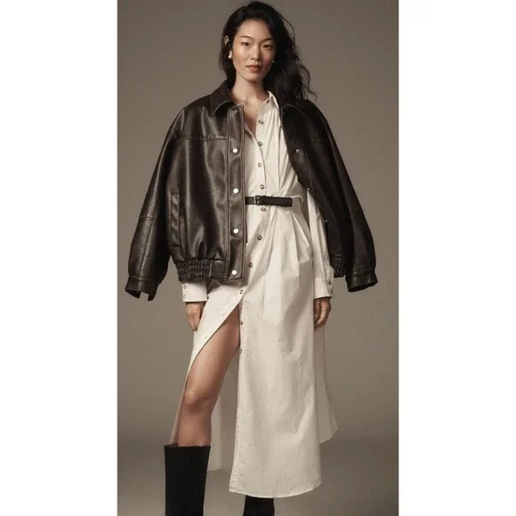 by anthropologie pleated buckle midi shirt dress Pleated Buckle Midi Shirt Dress